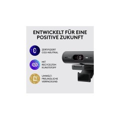Logitech BRIO 500 1920x1080 Wired Webcam - Superior Clarity & Smart Features for Video Calls
